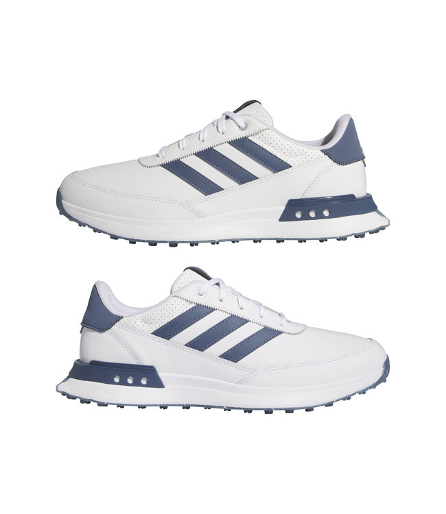 Adidas Adidas Heren S2G SL Leer Golfschoen Wit Blauw Streep