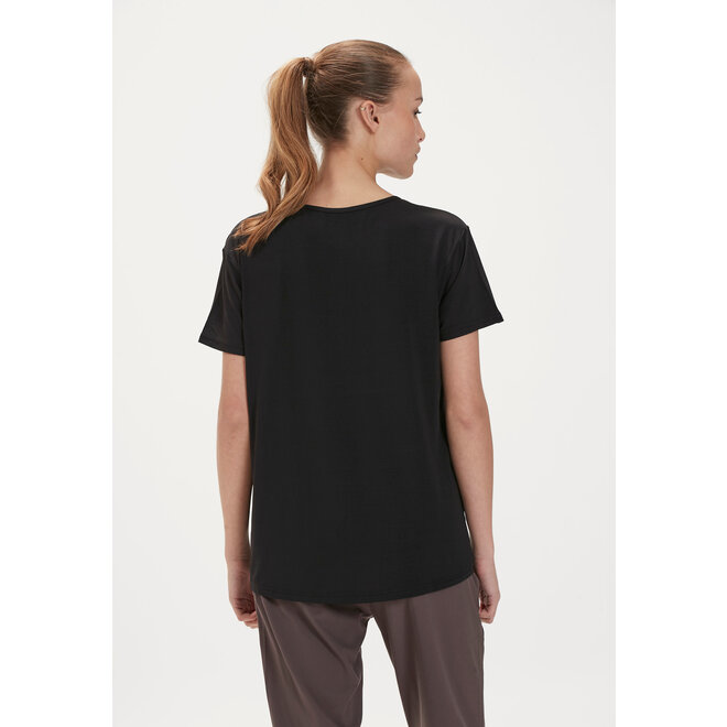 Athlecia Lizzy W Slub S/S Tee Black Melange