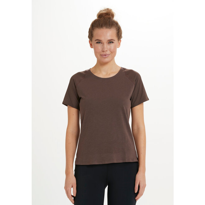 Athlecia Dames Dakia Tee With Lasercut Mesh Bracken