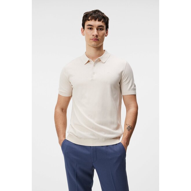 J.lindeberg Ridge Rayon Silk Polo Moonbeam