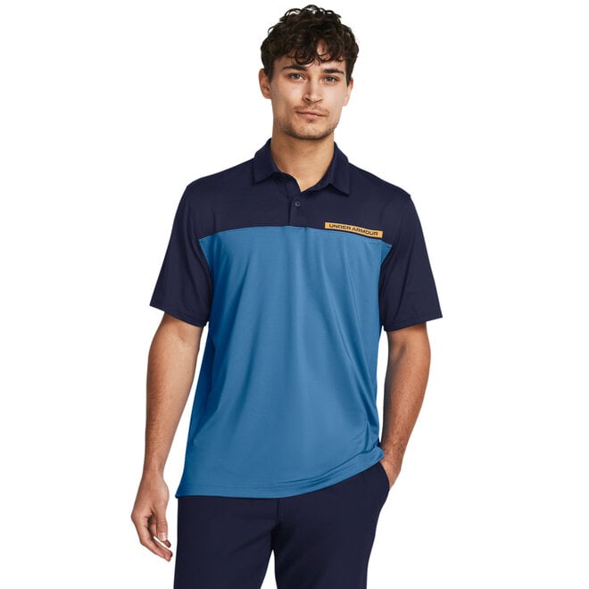 Under Armour T2G Color Block Polo-Photon Blue/Navy/Nova Orange