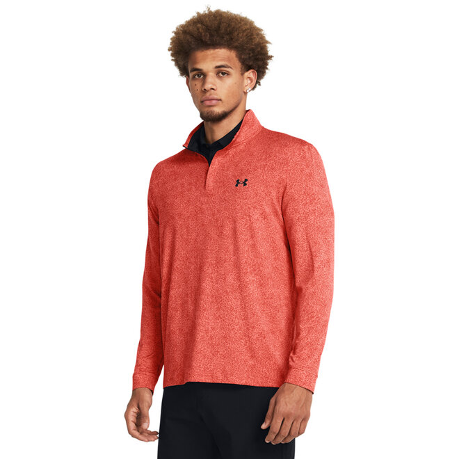 Under Armour Playoff Printed 1/4 Zip-Coho/Red Solstice