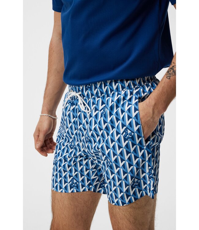 J. Lindeberg J.Lindeberg Heren Banks Island Geo Swim Trunks Jasper Blue