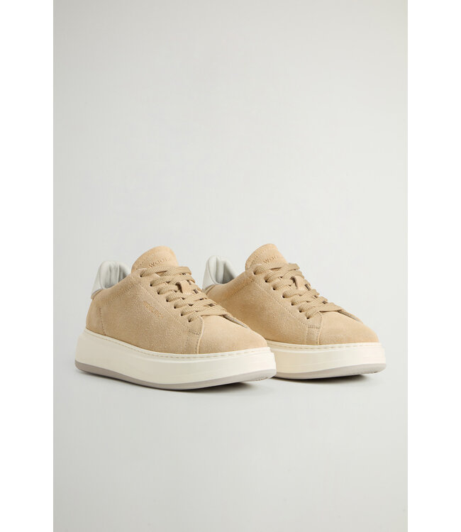 Woolrich Woolrich Dames Arrow Court Camoscio Sneaker Beige