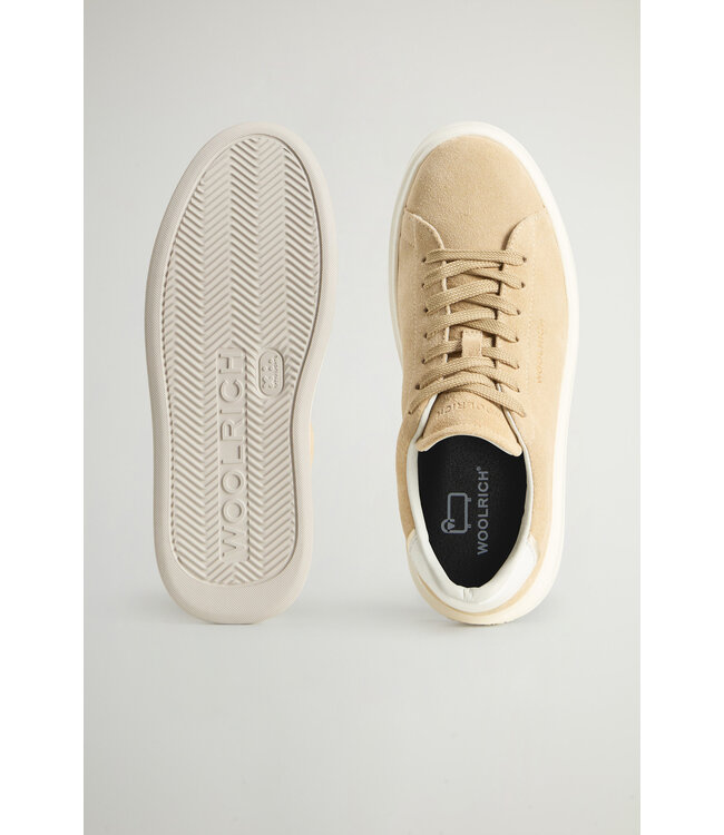 Woolrich Woolrich Dames Arrow Court Camoscio Sneaker Beige