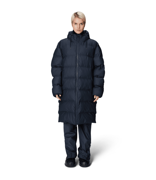 Rains Rains Unisex Alta Longer Puffer Jacket W3T4 Navy