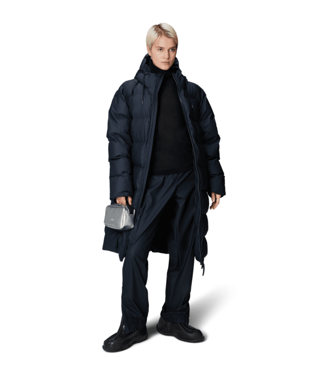 Rains Rains Unisex Alta Longer Puffer Jacket W3T4 Navy