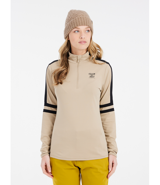 Protest Dames Prue 1/4 Zip Pully Bamboobeige