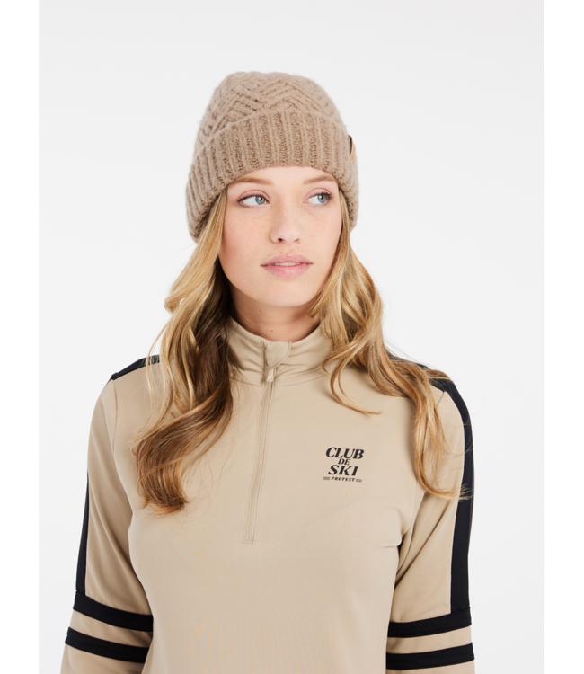 Protest Dames Prue 1/4 Zip Pully Bamboobeige
