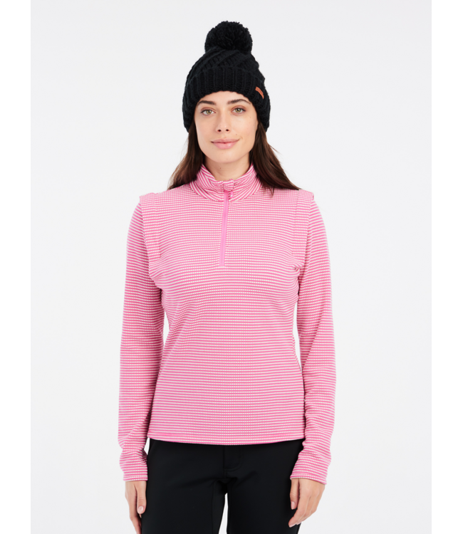 Protest Dames Ivory 1/4 Zip Pully Foxy Pink