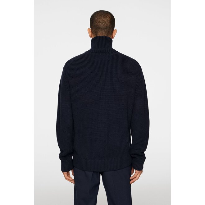 J.Lindeberg Heren Skyler Wool Blend Zip Cardigan Navy