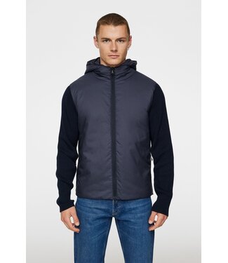 J. Lindeberg J.lindeberg Heren Thierry Hybrid Knit Hoodie Navy