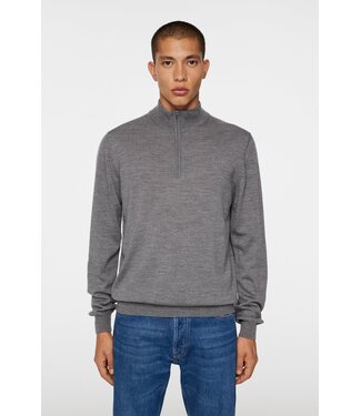 J. Lindeberg J.Lindeberg Heren Kiyan Quarter Zip Sweater Mid Grey Melange