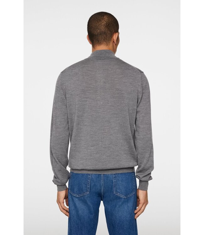 J. Lindeberg J.Lindeberg Heren Kiyan Quarter Zip Sweater Mid Grey Melange