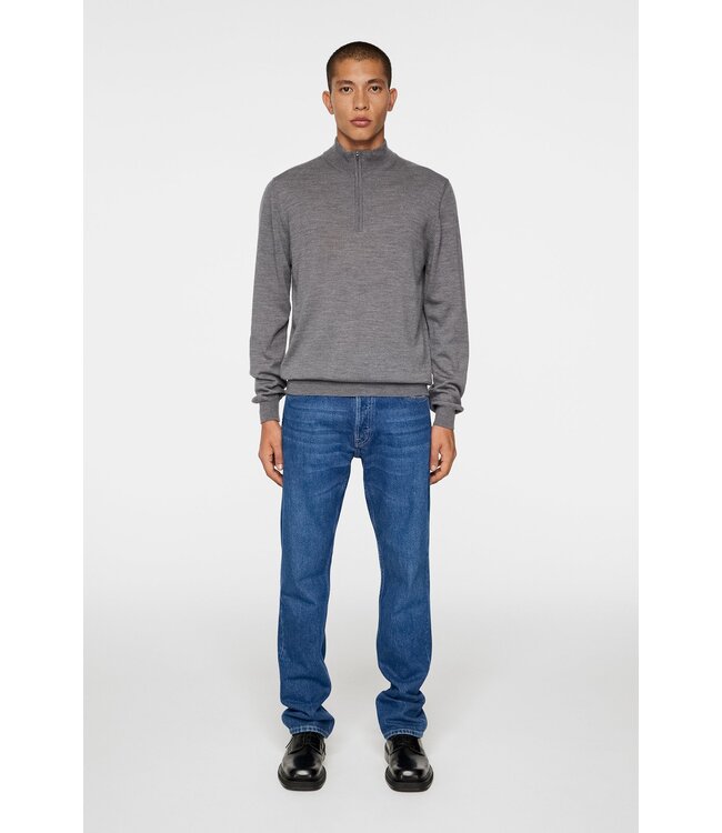 J. Lindeberg J.Lindeberg Heren Kiyan Quarter Zip Sweater Mid Grey Melange