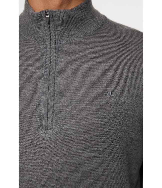 J. Lindeberg J.Lindeberg Heren Kiyan Quarter Zip Sweater Mid Grey Melange