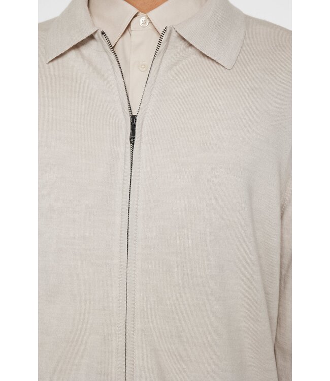 J. Lindeberg J.Lindeberg Heren Kaleb Merino Zip Cardigan Moonbeam