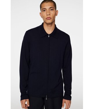 J. Lindeberg J.Lindeberg Heren Kaleb Merino Zip Cardigan Navy