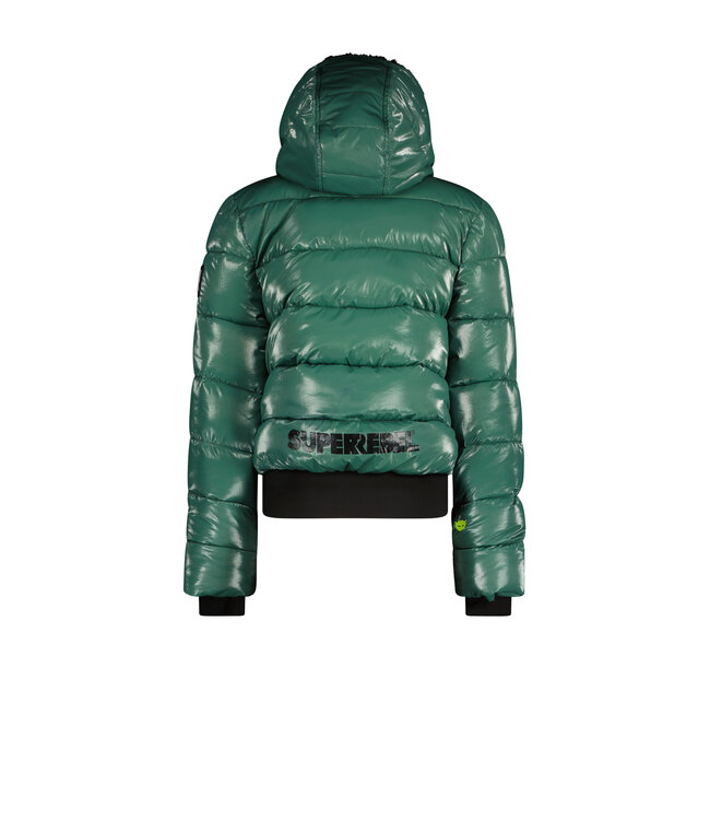 Superrebel Kidsgear Super Rebel Meisjes Funk Metallic Ski Jacket Green Metal