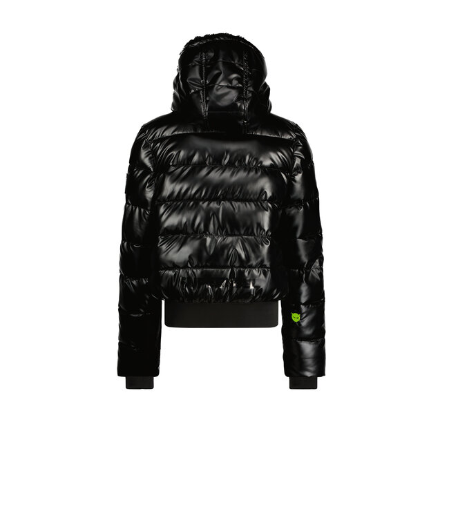 Superrebel Kidsgear Super Rebel Meisjes Funk Metallic Ski Jacket Black Matt