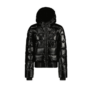 Superrebel Kidsgear Super Rebel Meisjes Funk Metallic Ski Jacket Black Matt