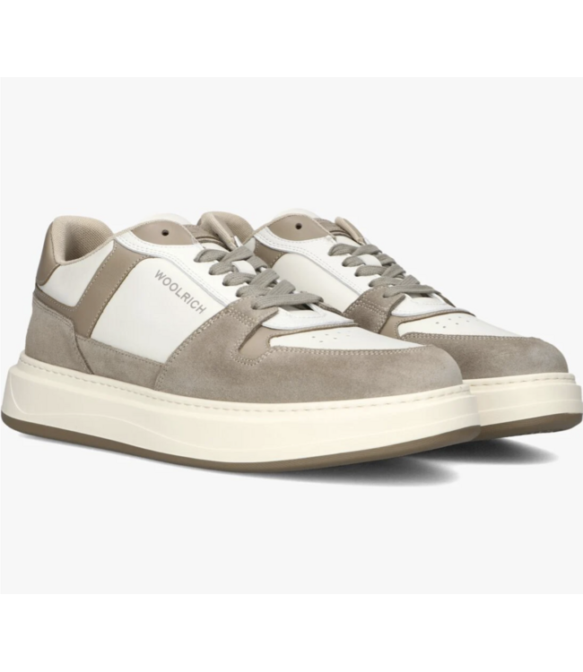 Woolrich Woolrich Heren Arrow Court Camoscio Sneaker Beige - Off White