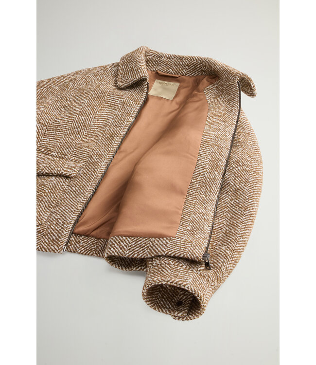 Woolrich Woolrich Dames Harringbone Jacket White Beige