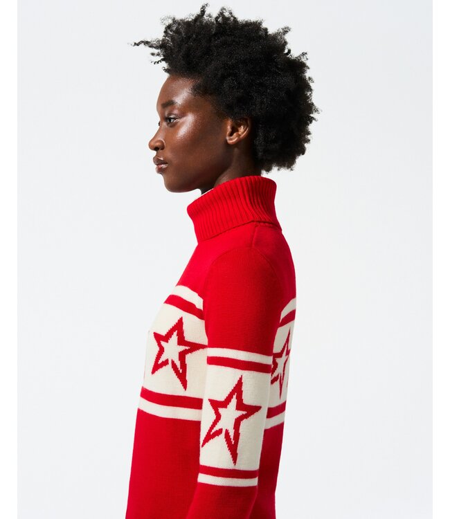 Perfect Moment Perfect Moment Dames Chopper Sweater Knit Red/White