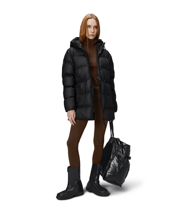 Rains Rains Alta Long Puffer String W Jacket W3T4 Black