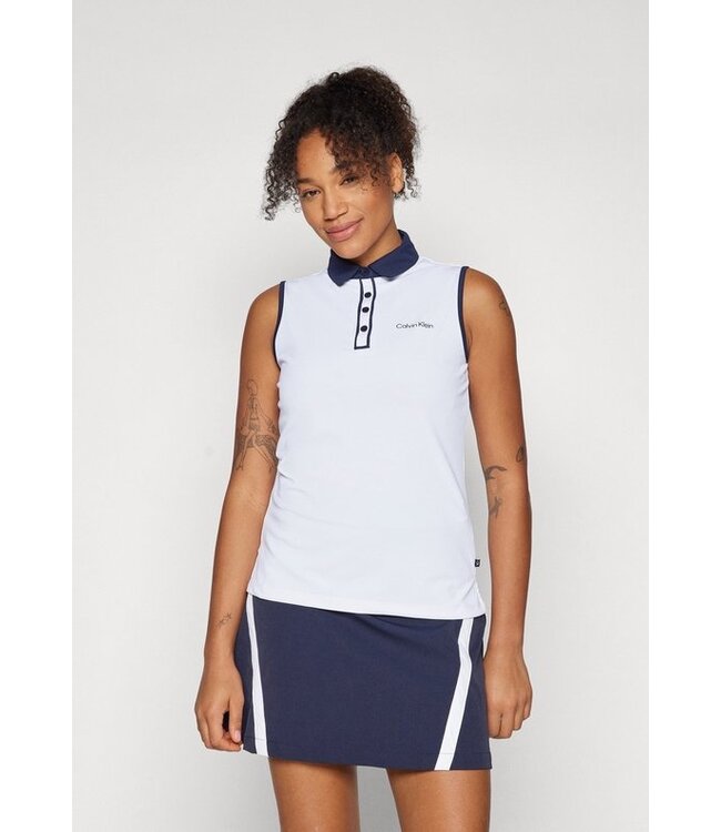 Calvin Klein Calvin Klein Dames Leigh S/Less Polo White/Navy