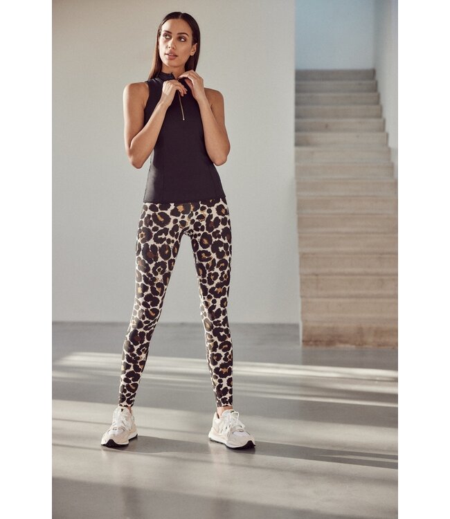 Deblon Deblon Classic Leggings High Waistband Leopard Off White