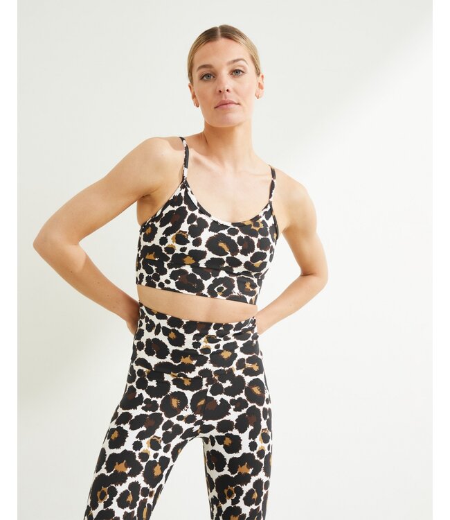 Deblon Deblon Classic Leggings High Waistband Leopard Off White