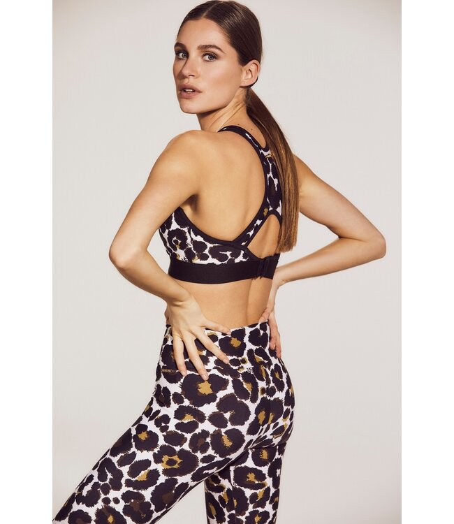 Deblon Deblon Classic Leggings High Waistband Leopard Off White