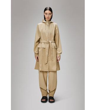 Rains Rains Curve Long Jacket W3 Sand