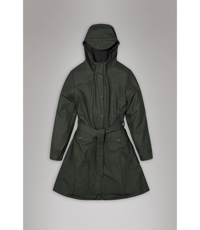 Rains Rains Curve Long Jacket W3 Green