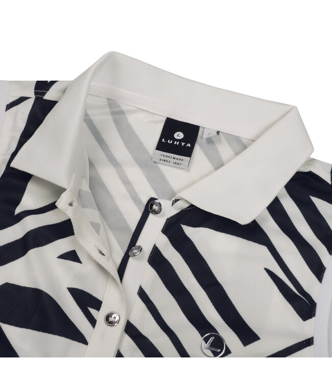 Luhta Luhta Dames Henttola Polo S/L Dark Blue Print