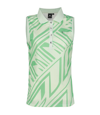 Luhta Luhta Dames Henttola Polo S/L Green Print