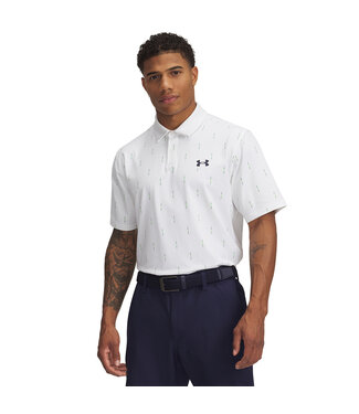 Under Armour Golf Under Armour Heren T2G Printed Polo White/Midnight Navy