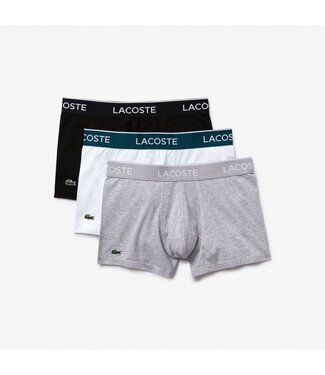 Lacoste Lacoste Heren Katoen Stretch Trunk Wit/grijs/zwart  (3 STUKS)