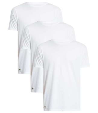 Lacoste Lacoste Heren 100% Katoen Rond T-shirt Wit (3 stuks)