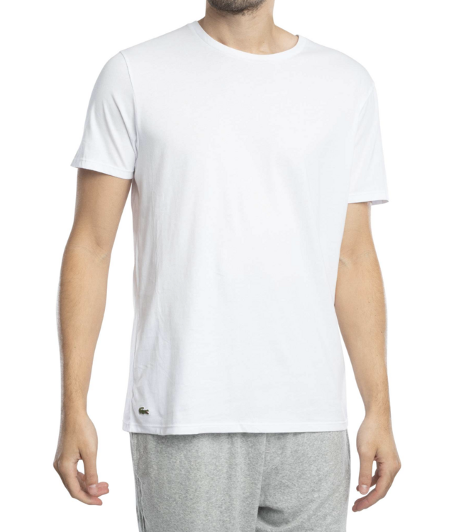 Lacoste Lacoste Heren 100% Katoen Rond T-shirt Wit (3 stuks)