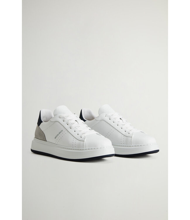 Woolrich Woolrich Heren Arrow Court Sneaker Calf/Blubber Bianco/Blue