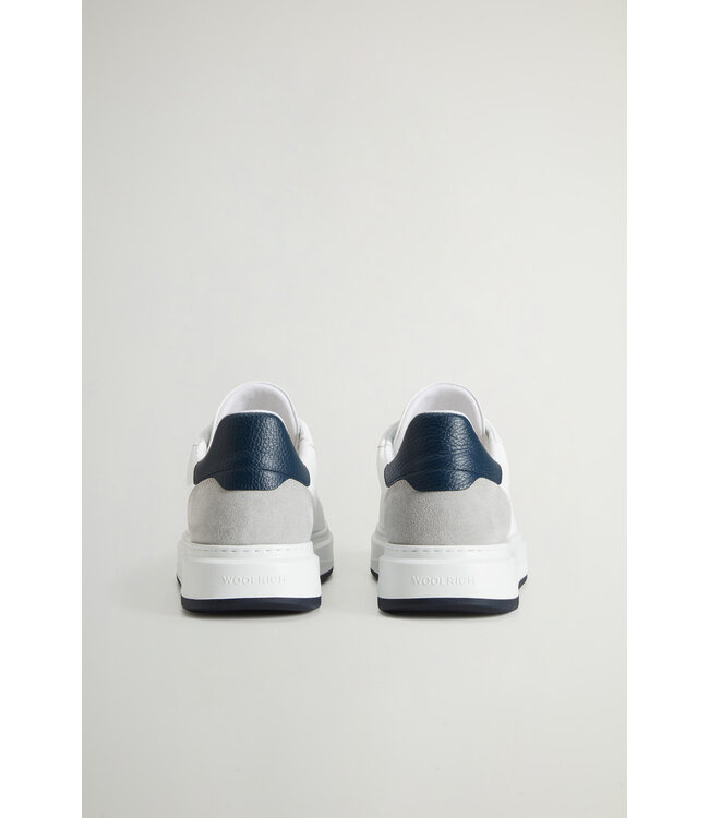 Woolrich Woolrich Heren Arrow Court Sneaker Calf/Blubber Bianco/Blue