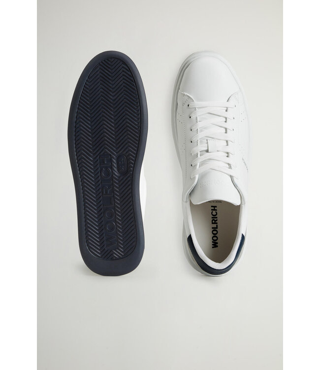 Woolrich Woolrich Heren Arrow Court Sneaker Calf/Blubber Bianco/Blue