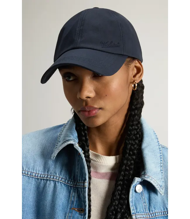 Woolrich Woolrich Unisex Logo Baseball Cap Melton Blue