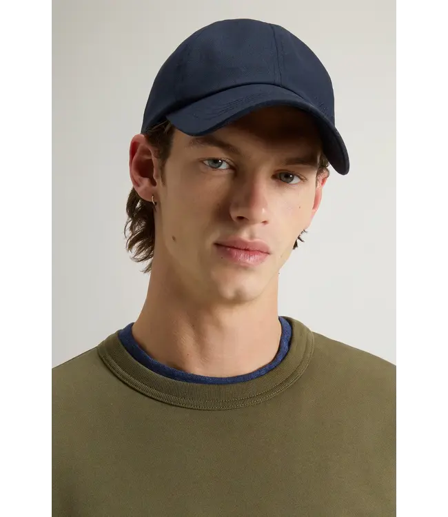 Woolrich Woolrich Unisex Logo Baseball Cap Melton Blue