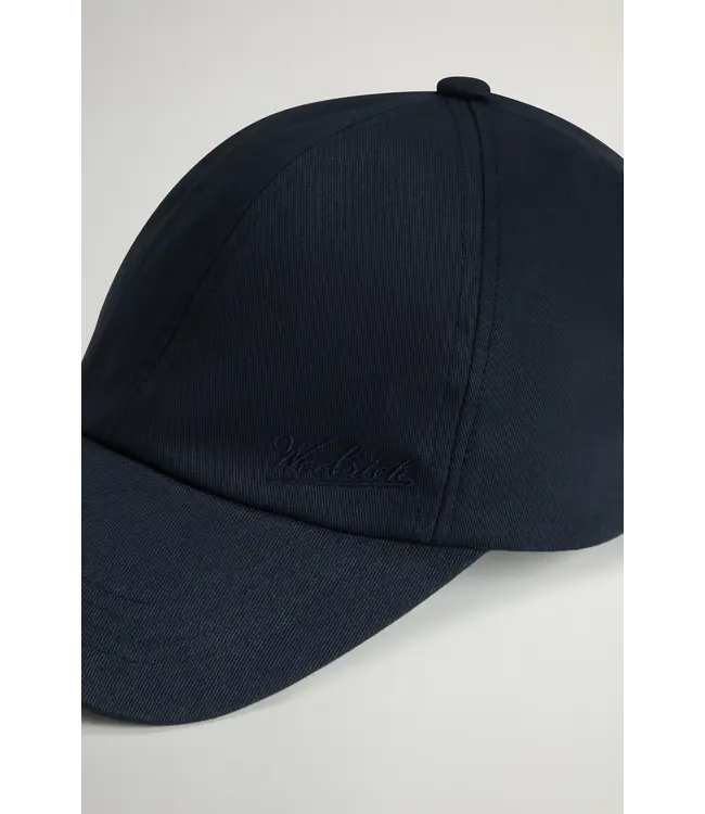 Woolrich Woolrich Unisex Logo Baseball Cap Melton Blue