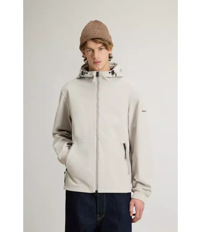 Woolrich Woolrich Heren Soft Shell Full-Zip Hoodie Dove