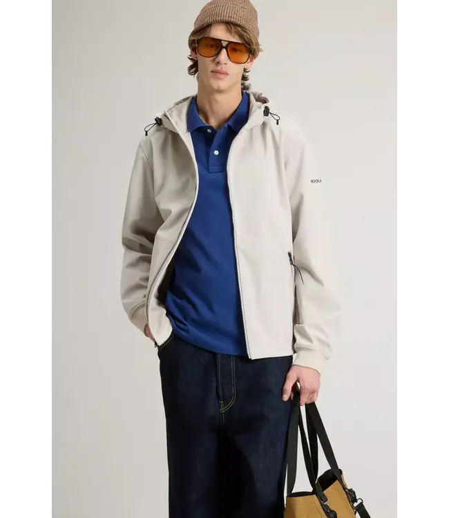 Woolrich Woolrich Heren Soft Shell Full-Zip Hoodie Dove