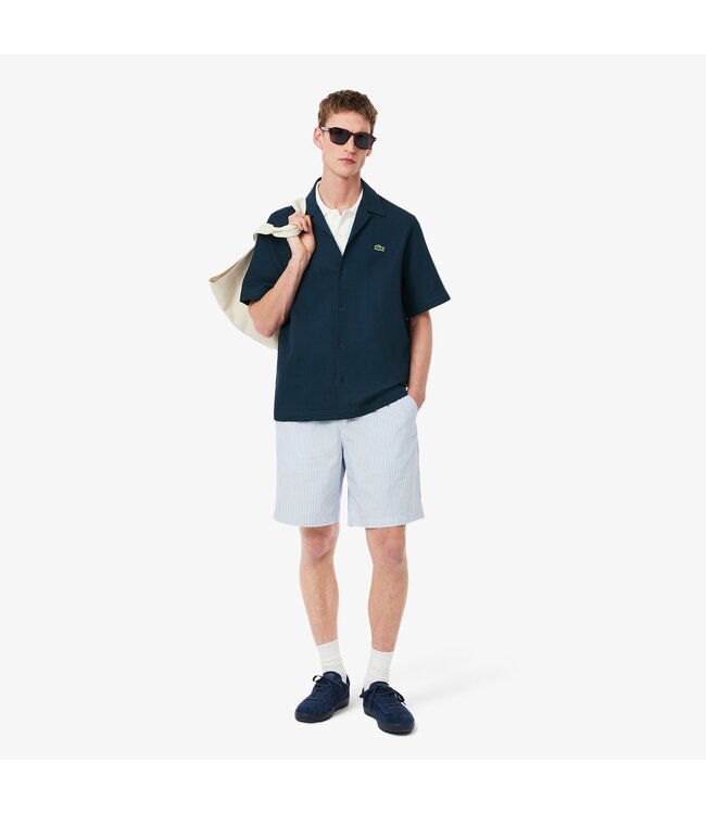 Lacoste Lacoste S/S Woven Shirt Falcon/Navy